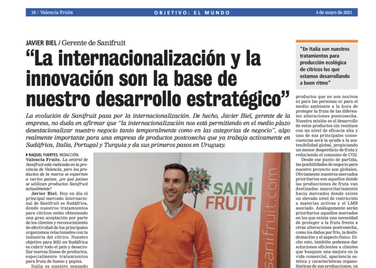 Entrevista a Javier Biel en Valencia Fruits