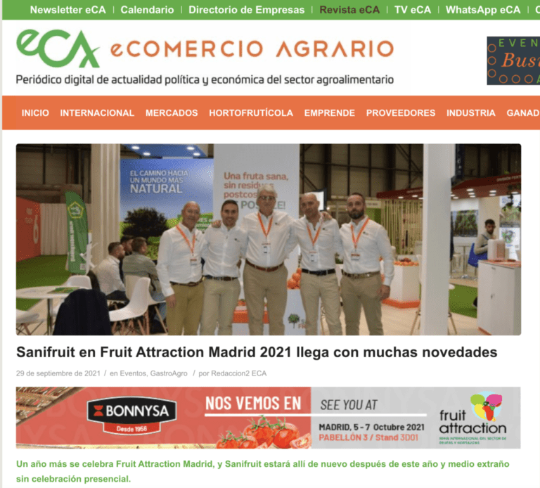 Nuestra presencia en Fruit Attraction 2021 en eComercio Agrario