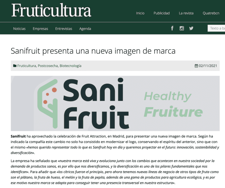 Nuestro cambio de imagen en Fruitcultura