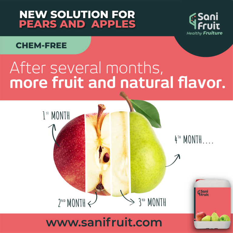 Sanifruit introduces new postharvest chem-free treatment for pears and apples